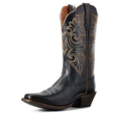 Ariat Round Up Square Toe - Western Laarzen Zwart Dames - 19736-049